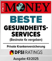 Focus Money: Beste Gesundheitsservices, Private Krankenversicherung, DFSI Ratings, Ausgabe 43/2025